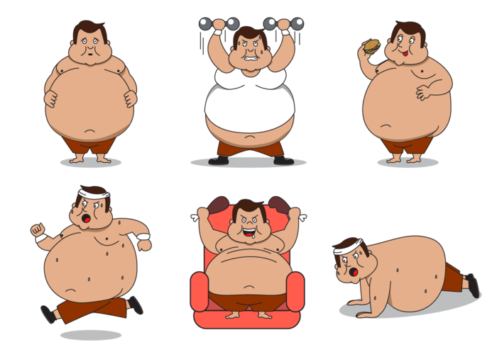700x490 Fat Guy Character Vector - Fat Guy Sketch