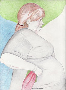 219x300 Fat Lady Drawings Fine Art America - Fat Lady Sketch