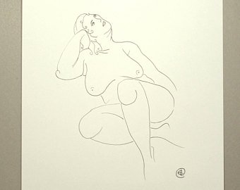 340x270 Fat Woman Drawing Etsy - Fat Lady Sketch