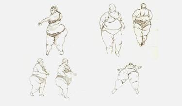 375x219 Fat Women Drawing By Linda Vallone Saatchi Art - Fat Lady Sketch