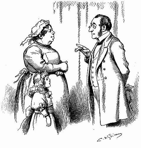 478x500 Giving Orders To The Help Fat Lady Maid Little Girl Instruction - Fat Lady Sketch