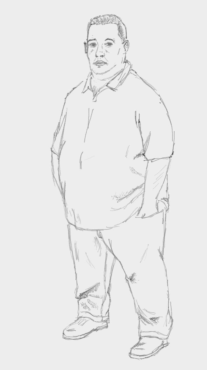 669x1193 Fat Guy Sketch. By Chworz - Fat Man Sketch