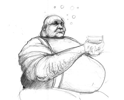 Fat Man Sketch at PaintingValley.com | Explore collection of Fat Man Sketch
