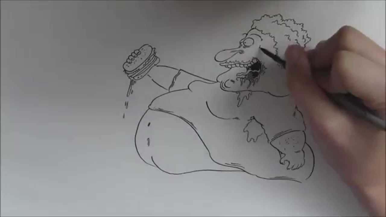 1280x720 Fat Man Speed Drawing - Fat Man Sketch