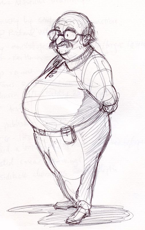 Fat Man Sketch at PaintingValley.com | Explore collection of Fat Man Sketch