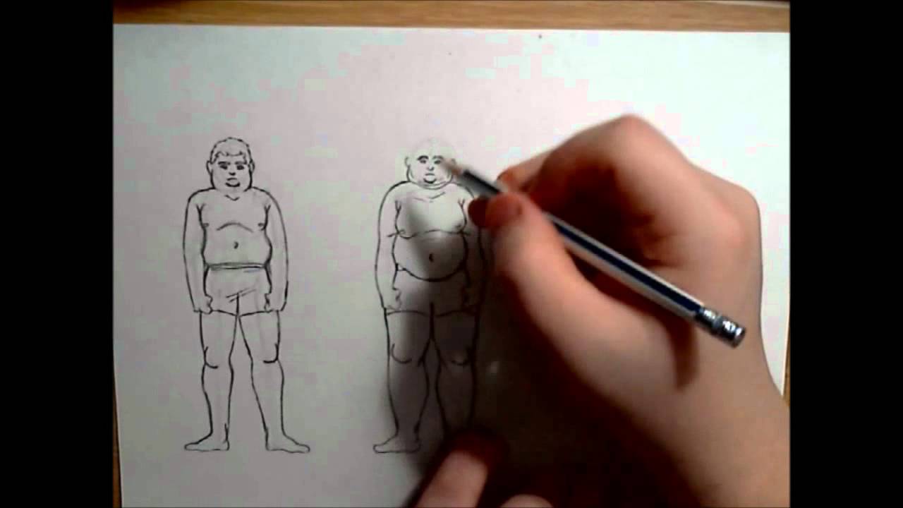 1280x720 How To Draw Fat People - Fat People Sketch