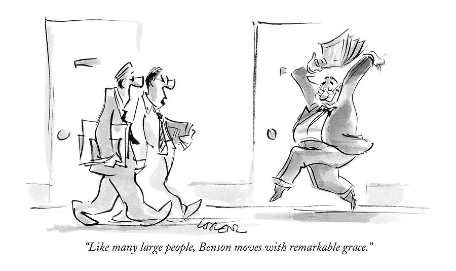 900x534 Like Many Large People Drawing By Lee Lorenz - Fat People Sketch