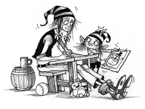 595x450 Father Christmas And Me Vampa - Father Christmas Sketch