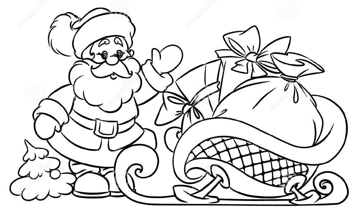 1257x757 How To Draw Santa Claus Christmas Gifts Illustration - Father Christmas Sketch