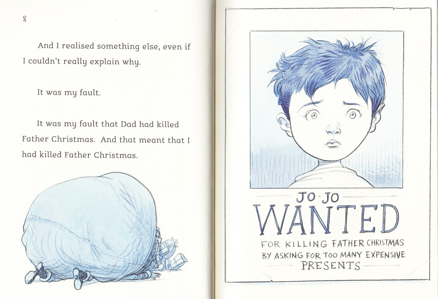 1405x959 I Killed Father Christmas By Anthony Mcgowan And Chris Riddell - Father Christmas Sketch