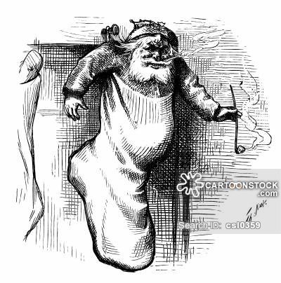 400x404 Santa Claus Vintage And Historic Cartoons - Father Christmas Sketch