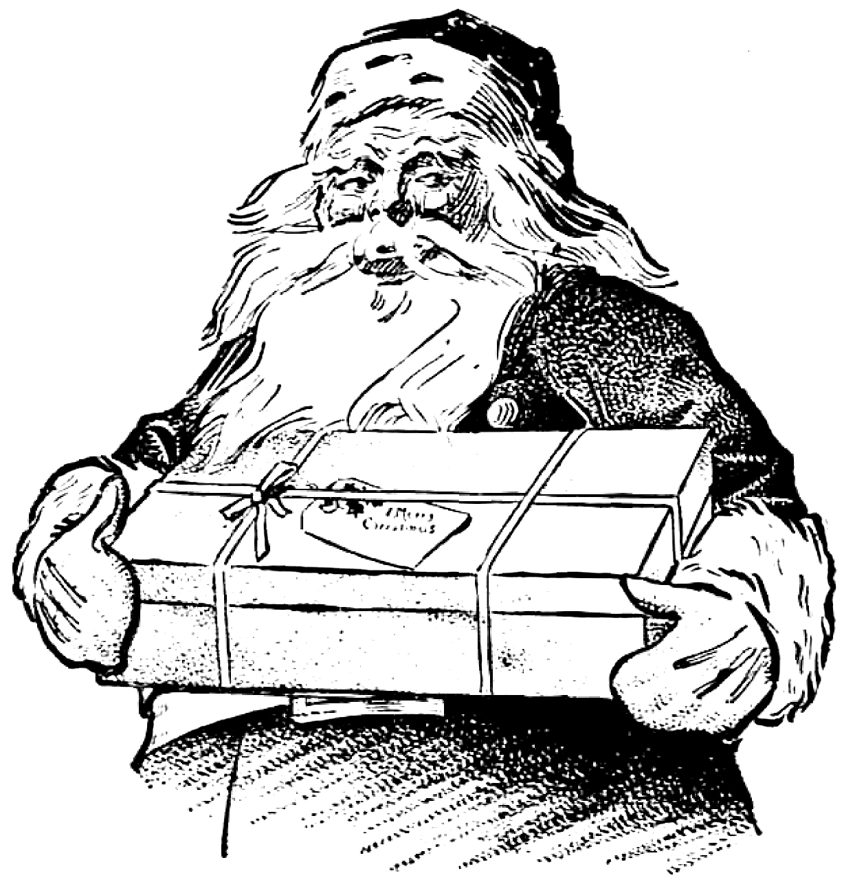 1260x1299 Vintage Christmas Clip Art - Father Christmas Sketch