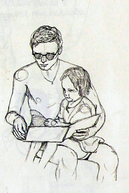 264x394 Father And Child A Moleskine Sketch - Father Sketch