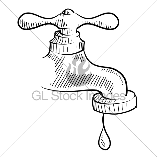 500x500 Leaky Faucet Sketch Gl Stock Images - Faucet Sketch