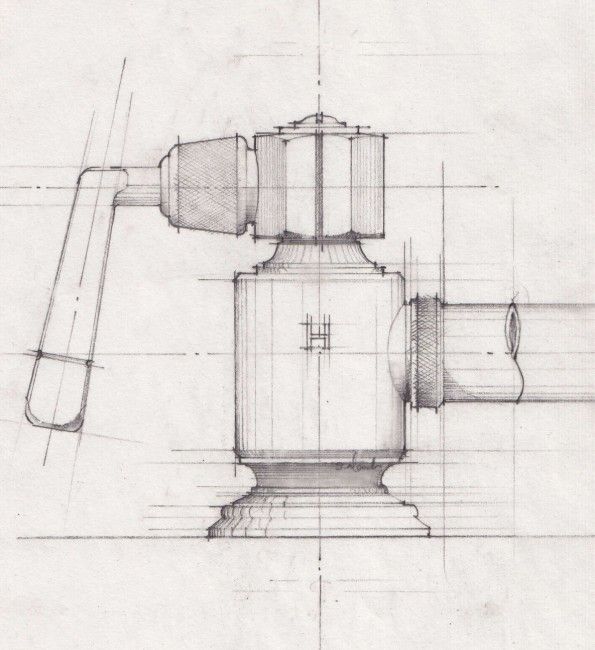 595x650 Waterworks R.w. Atlas Marquee Faucet In Development! Inspire - Faucet Sketch