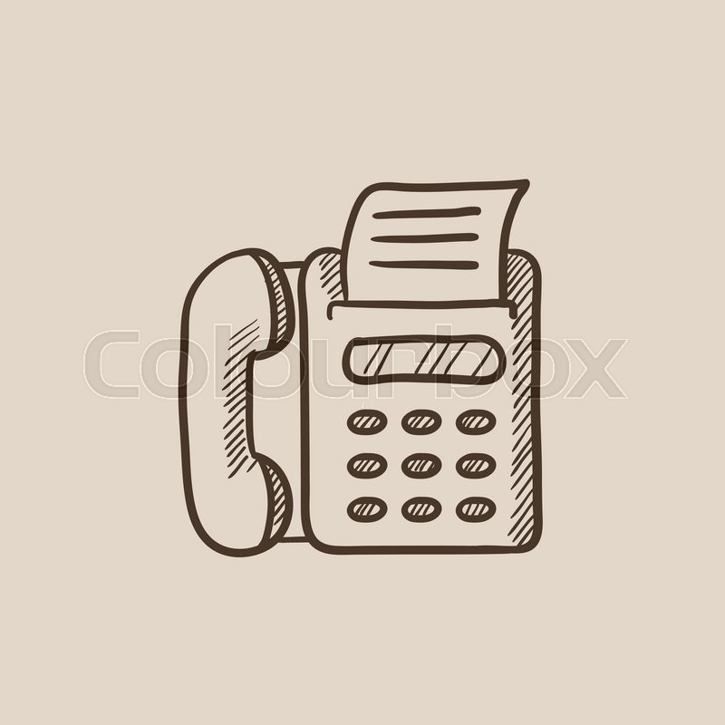800x800 Fax Machine Sketch Icon For Web, Mobile And Infographics. Hand - Fax Sketch
