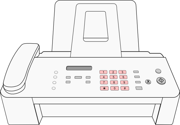 600x416 Modern Fax Machine Clip Art - Fax Sketch