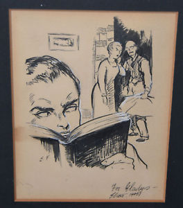 264x300 Rare Painting 1945 By Elton Fax African American Artist 11 14 X - Fax Sketch