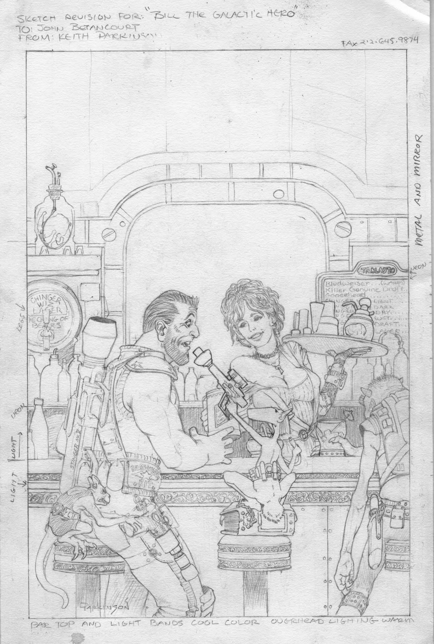 1383x2048 Bill The Galactic Hero Concept Sketch - Fax Sketch