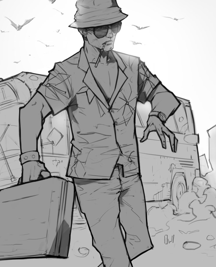 744x918 Fear And Loathing In Las Vegas Duke By Hi Artist - Fear And Loathing Sketch