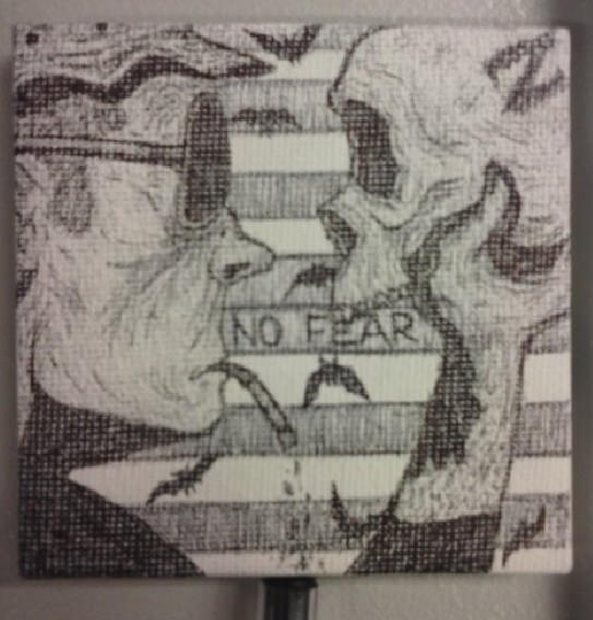 543x568 Fear In Loathing In Pdx Pen Amp Ink Sketch On Mini Canvas, - Fear And Loathing Sketch