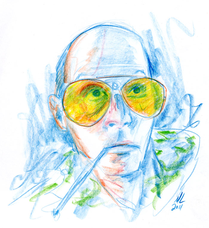 700x763 Johnny Depp From Fear And Loathing In Las Vegas - Fear And Loathing Sketch