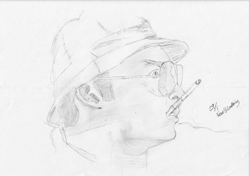 800x566 L2draw Drawing Of Johnny Depp In Fear And Loathing In Las Vegas - Fear And Loathing Sketch