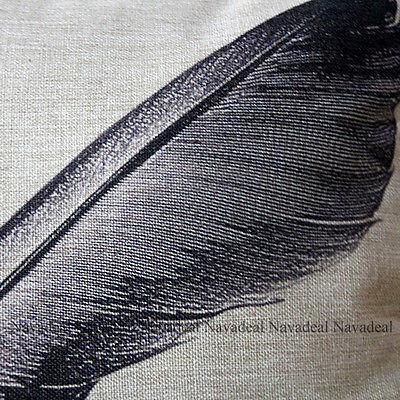 400x400 Big Black Quill Feather Pen Sketch Vintage Decorative Pillow Case - Feather Pen Sketch