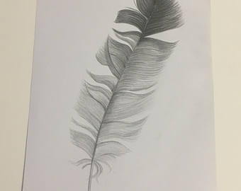 340x270 Feather Sketch Etsy - Feather Sketch