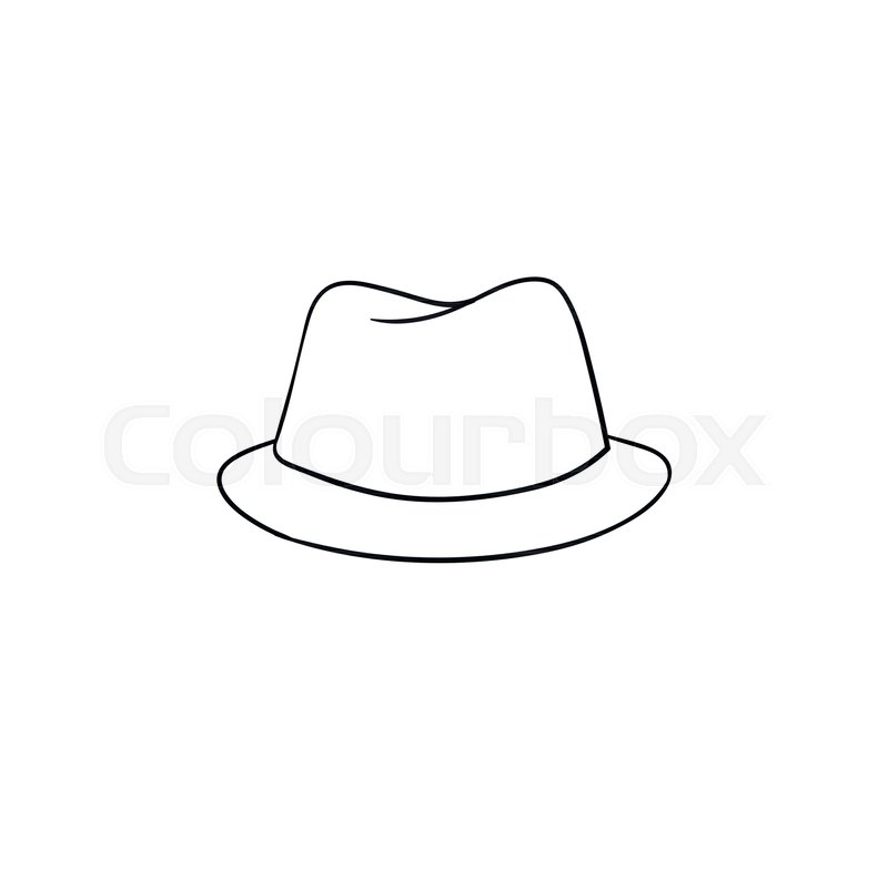 800x800 Fedora Hat Hand Drawn Outline Doodle Icon. Accessory - Fedora Sketch