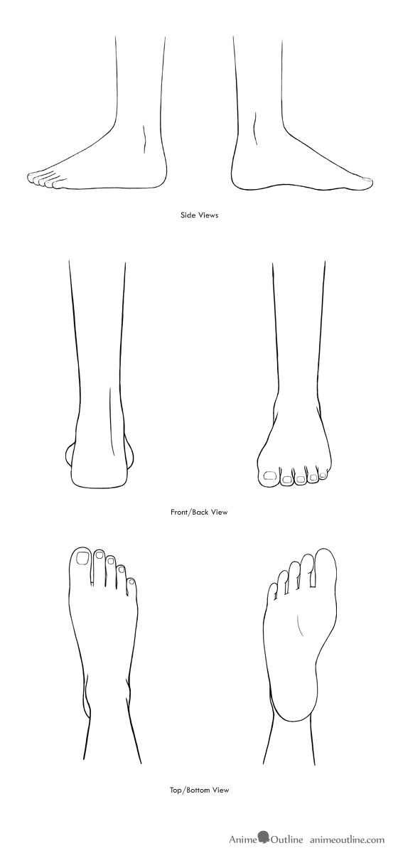 560x1200 How To Draw Anime And Manga Feet From Different Views - Feet Sketch