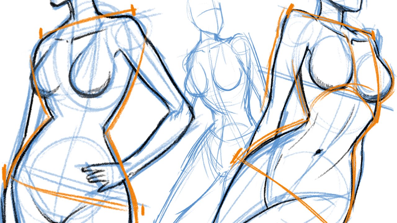 1280x720 How To Draw The Female Body - Female Body Anatomy Sketch