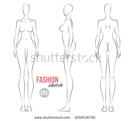450x417 Download Figure Sketch Different Poses Template For Drawing - Female Body Outline Sketch