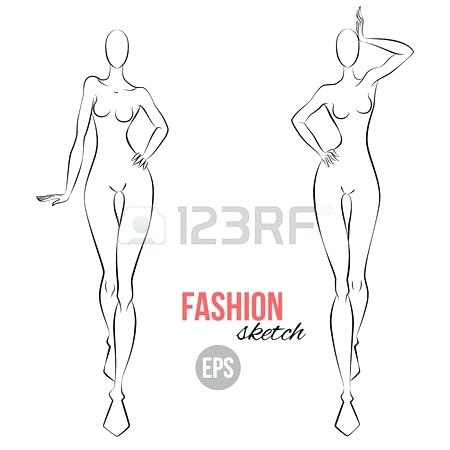 450x450 Human Body Outline Sketch Template Download Woman Form - Female Body Sketch Outline