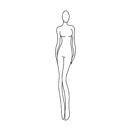 450x450 Outline Template Girl Body Drawing Pictures - Female Body Sketch Outline
