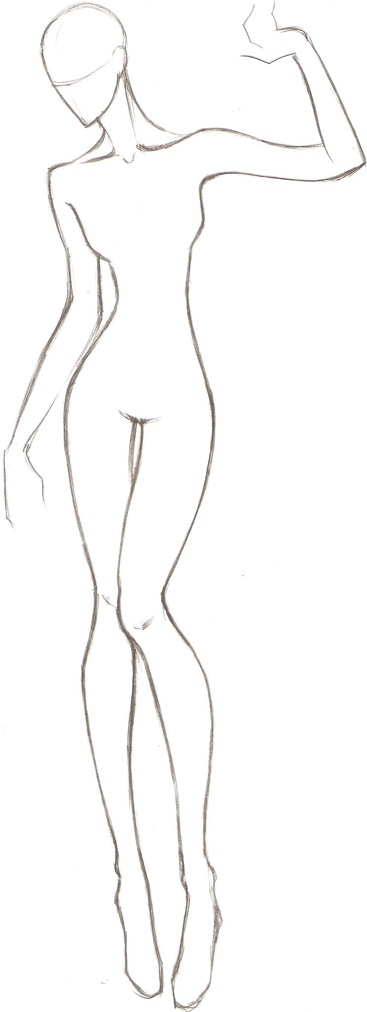 743x2045 Body Sketch Outline - Female Body Sketch Outline