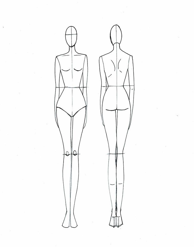 Female Body Sketch Outline at PaintingValley.com | Explore collection