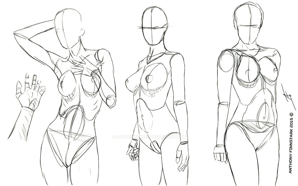 1024x640 Body Sketch Drawing Girl Template Kuapp - Female Body Sketch Template