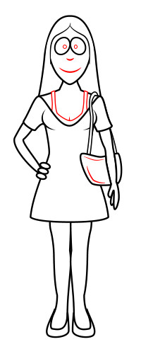 200x500 Drawing A Cartoon Woman - Female Cartoon Sketches