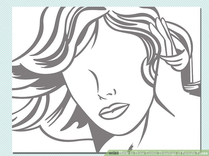 728x546 How To Draw Comic Drawings Of Female Faces 7 Steps - Female Cartoon Sketches