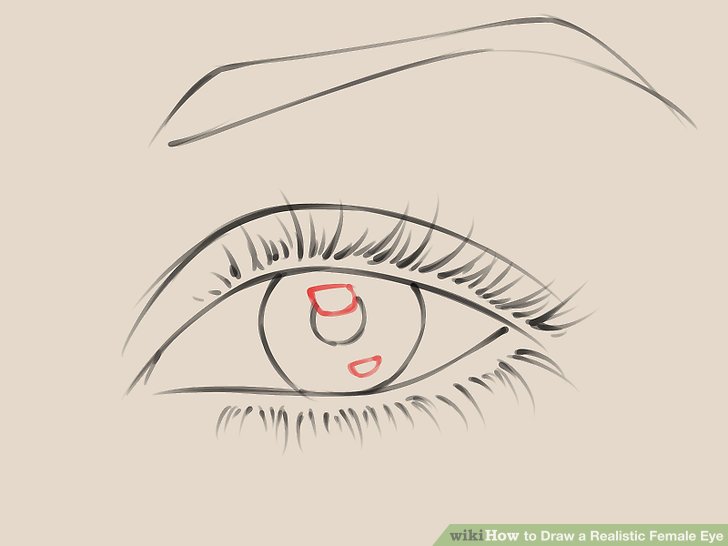728x546 How To Draw A Realistic Female Eye 10 Steps (With Pictures) - Female Cartoon Sketches