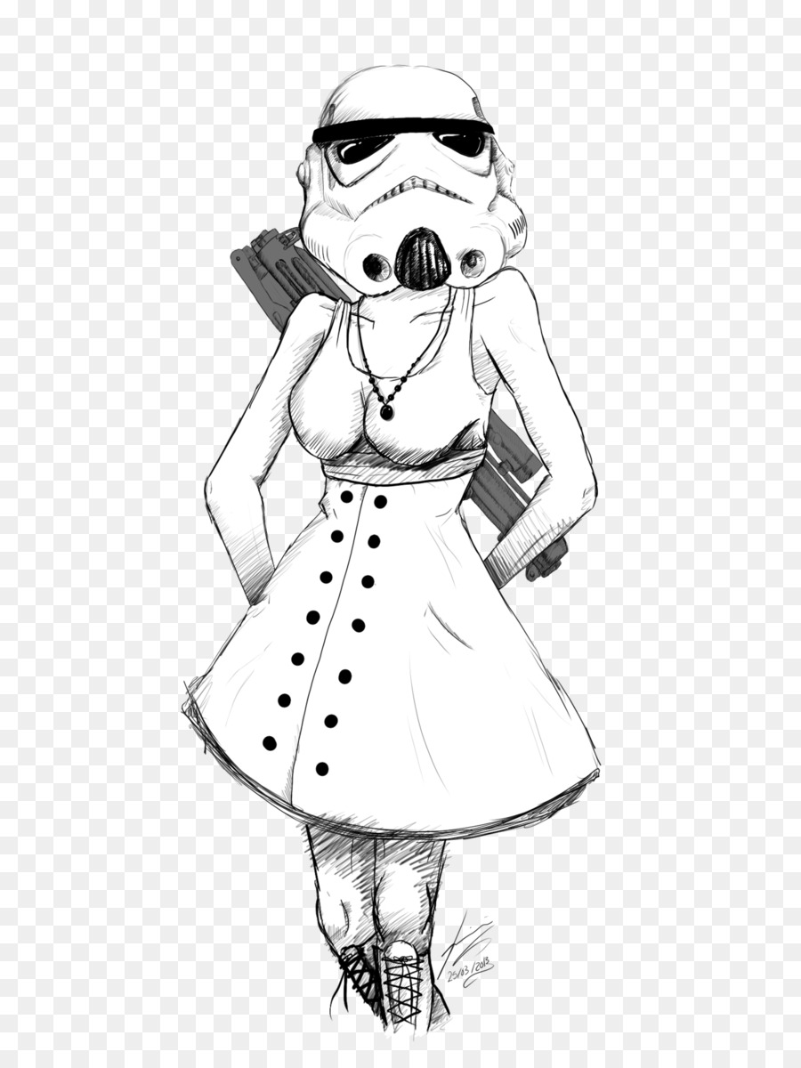 900x1200 Stormtrooper Cartoon Drawing Female Sketch - Female Cartoon Sketches
