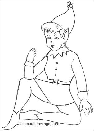 303x422 Female Elf Drawings From Imagination - Female Elf Sketch