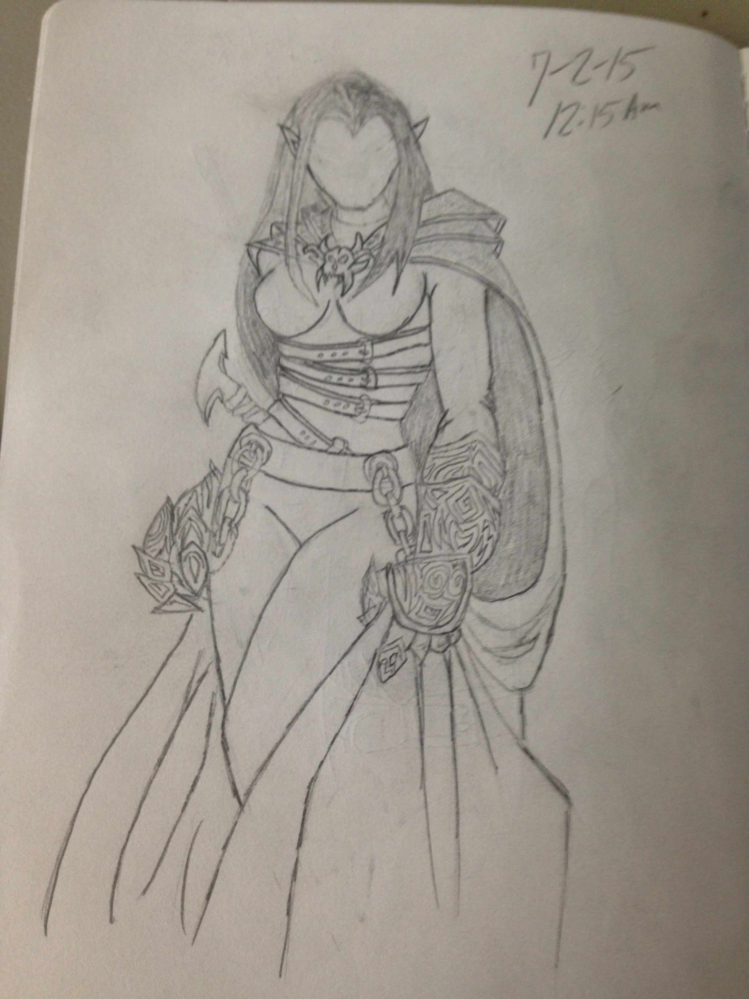 2448x3264 Female Elf Warrior - Female Elf Sketch