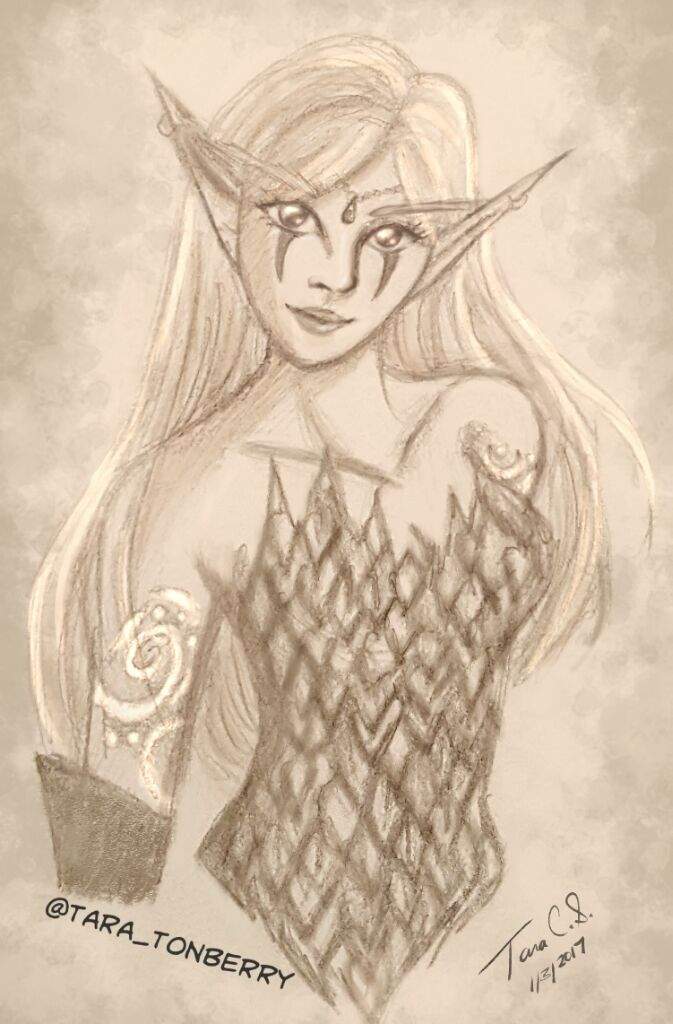 673x1024 Sketch Paint - Female Elf Sketch
