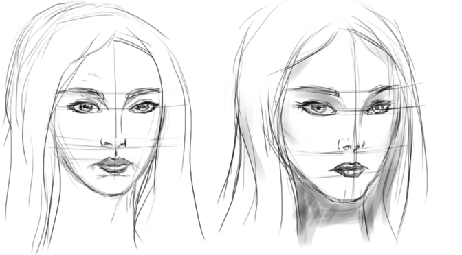 672x372 Female Face Sketching Part 3 - Female Face Sketch