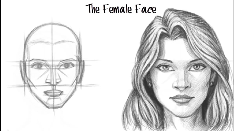800x450 How To Draw A Female Face - Female Face Sketch