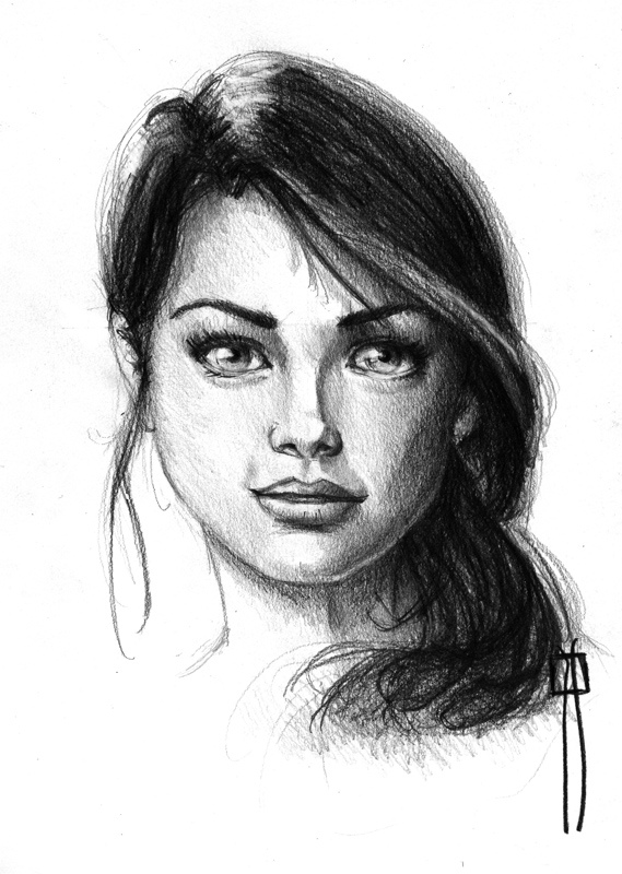 569x800 Female Face Drawing Made With Pencil. Female Sketch - Female Face Sketch