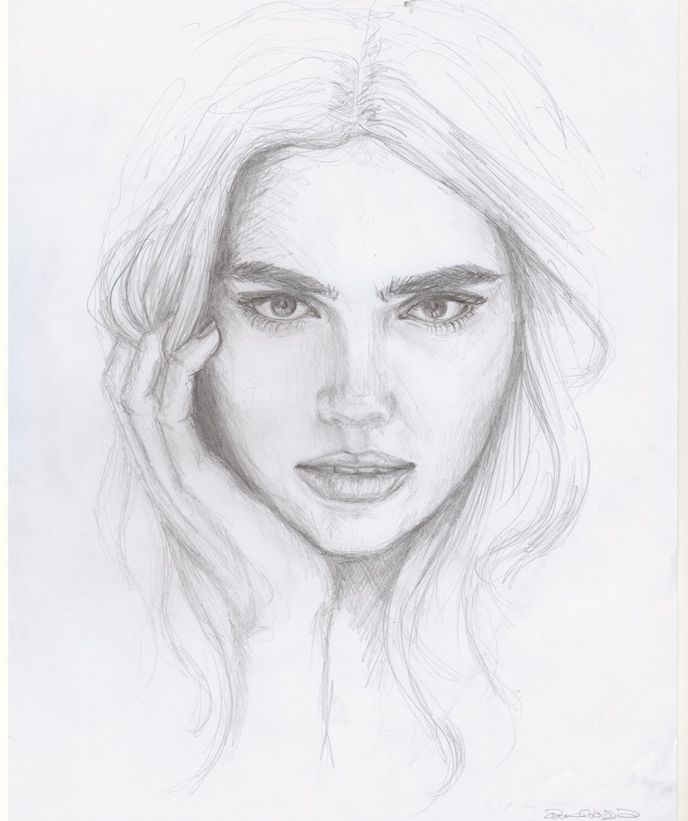 Female Face Sketch Images at PaintingValley.com | Explore collection of