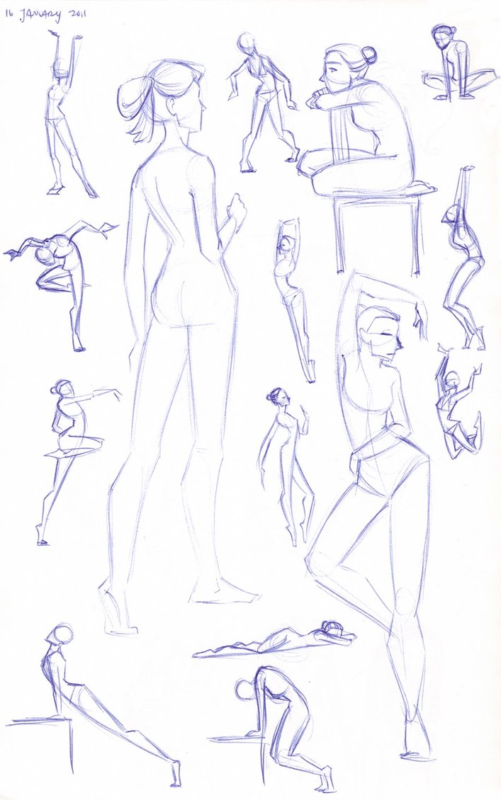 707x1130 Figure Study Sketches (Female) By Kuabci - Female Figure Sketch